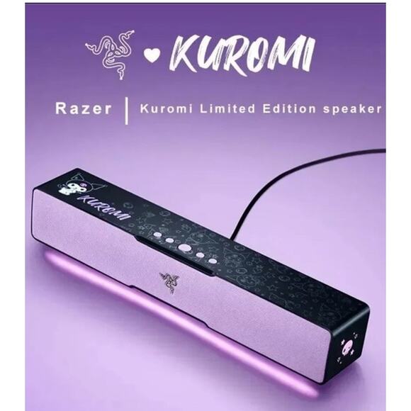 RARE Razer X Sanrio Kuromi Razer Leviathan V2 X Soundbar Wireless RGB Lights NEW - Picture 1 of 16